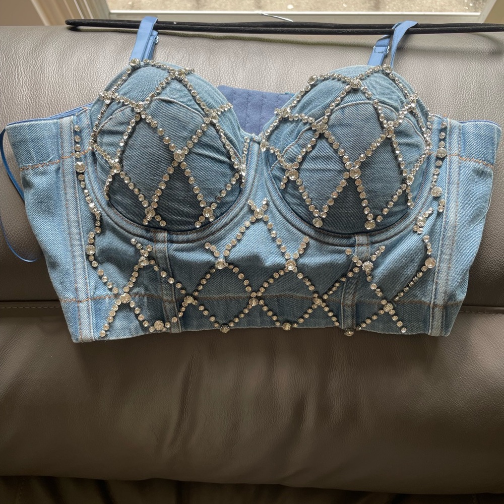 Denim and Diamond bustier size large